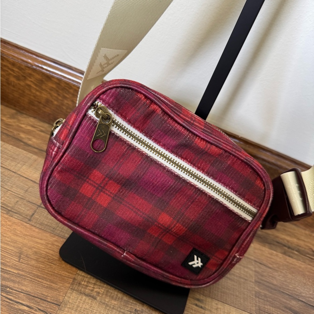 Thread Wallets Rosewood Red Plaid Corduroy Crossbody Belt Bag Fanny Pack NWOT